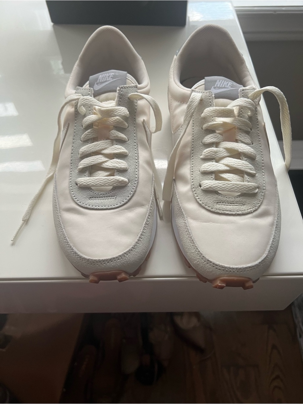 Nike Women’s Off-White and Light Gray Low-Top Sneakers